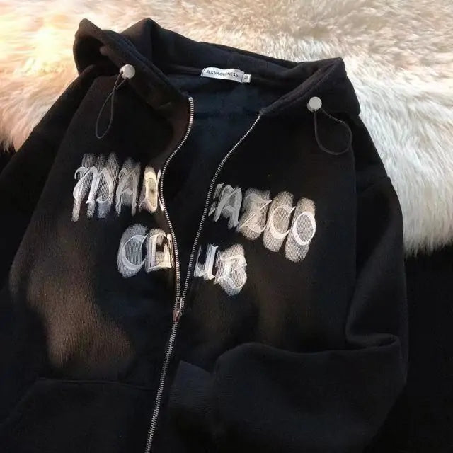 Letter Embroidery Hoodies.