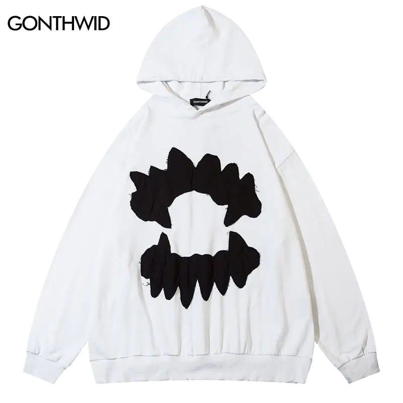 Ripped Teeth Patch Hoodies Nestify