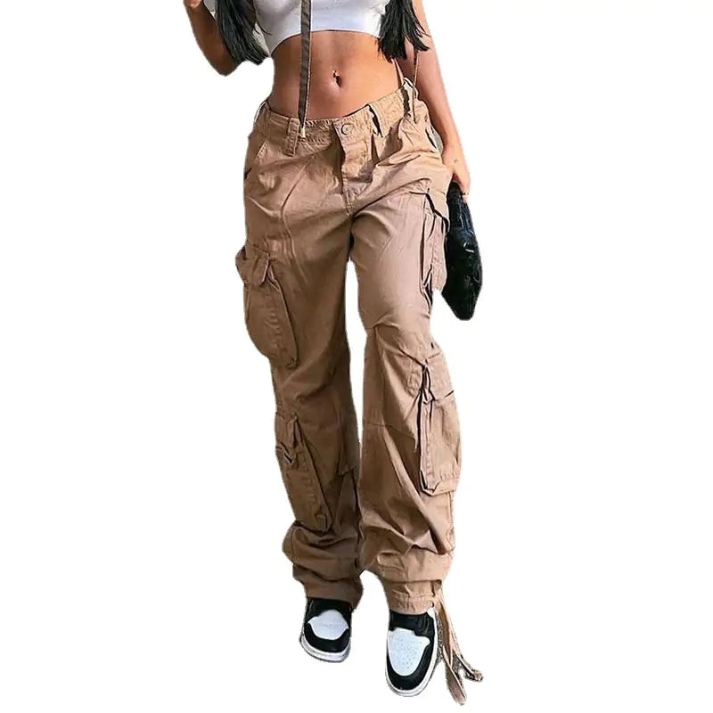 Cargo Solid Baggy Pants Nestify