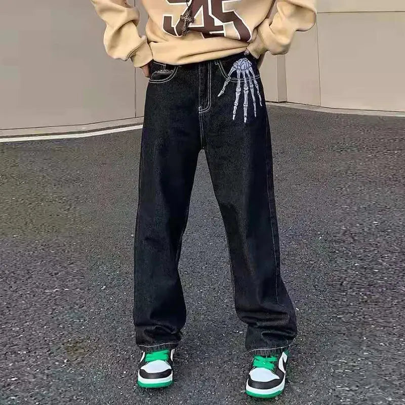 Retro Skull Hand Bone Pants Nestify