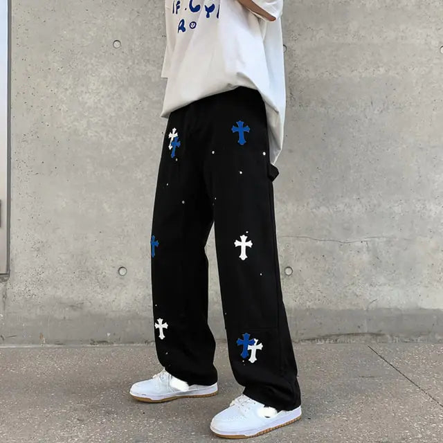 Baggy Printed Denim Pants Nestify