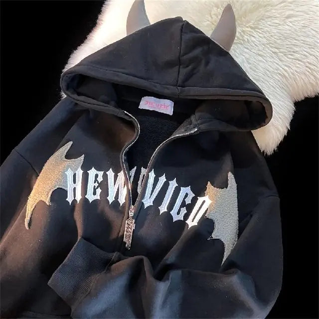 Bat Wing Devil Horn Hoodies Nestify