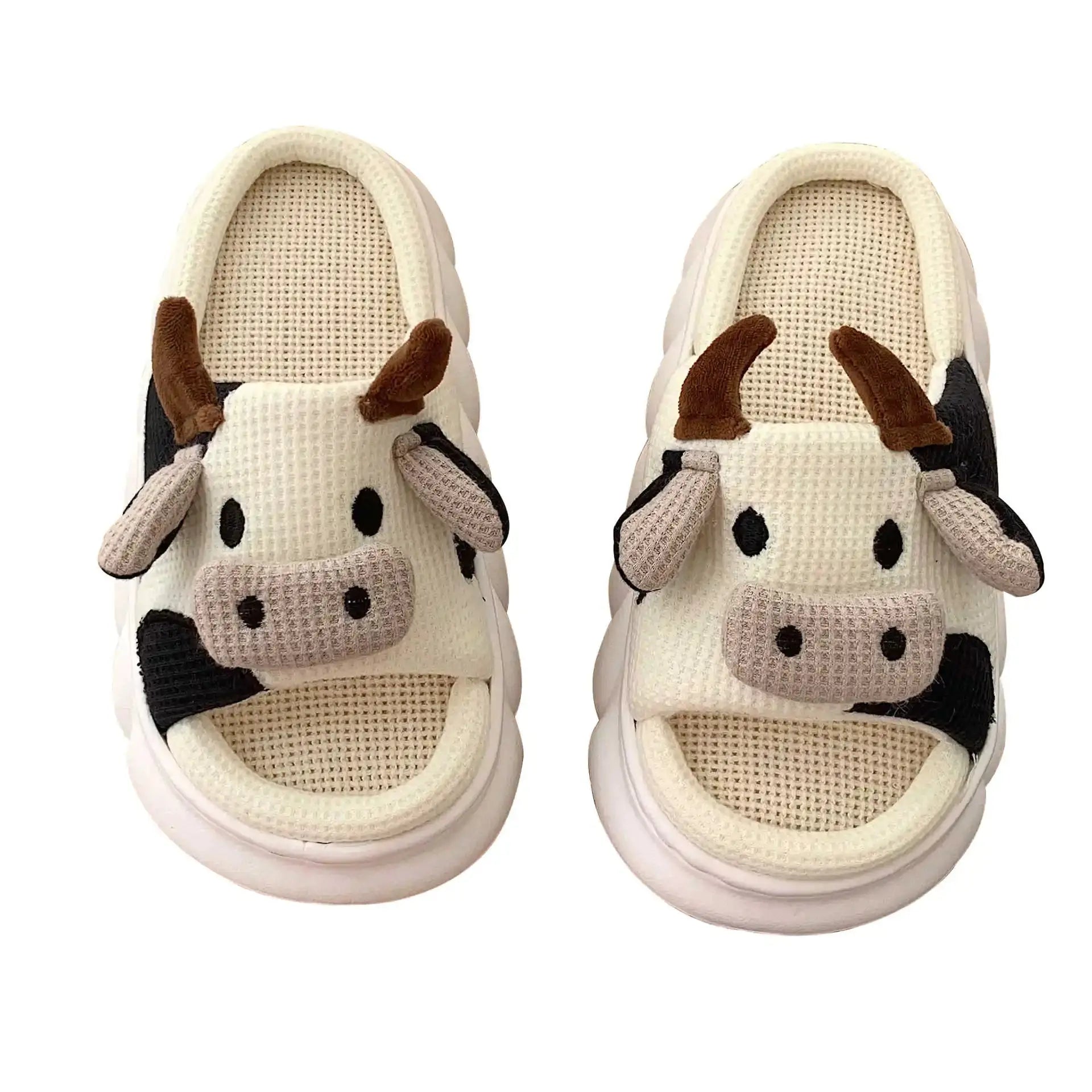 Cartoon Milk Cow Slippers Nestify