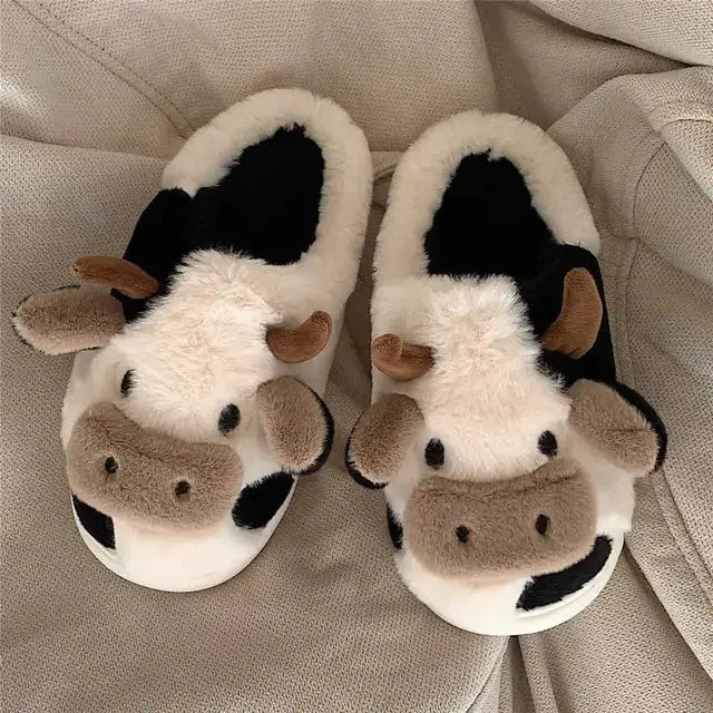 Cartoon Milk Cow Slippers Nestify