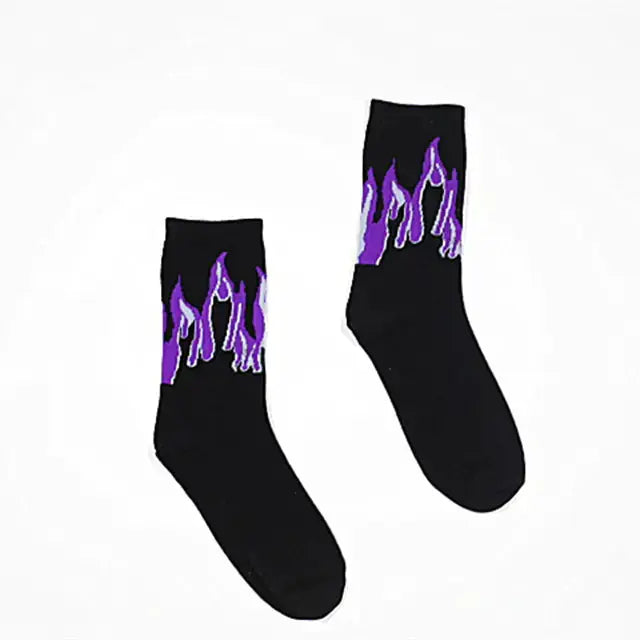 Contrast Flames Socks Nestify