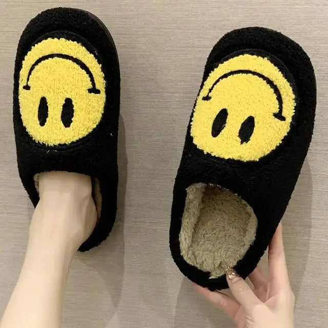 Cute Smile Pattern Fluffy Slippers Nestify