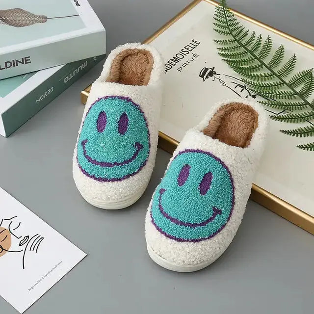 Cute Smile Pattern Fluffy Slippers Nestify