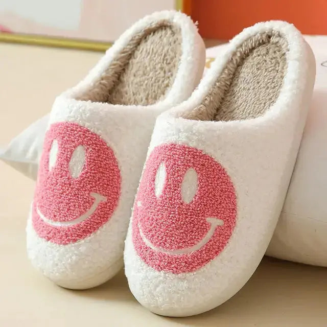 Cute Smile Pattern Fluffy Slippers Nestify