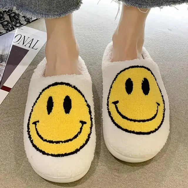 Cute Smile Pattern Fluffy Slippers Nestify