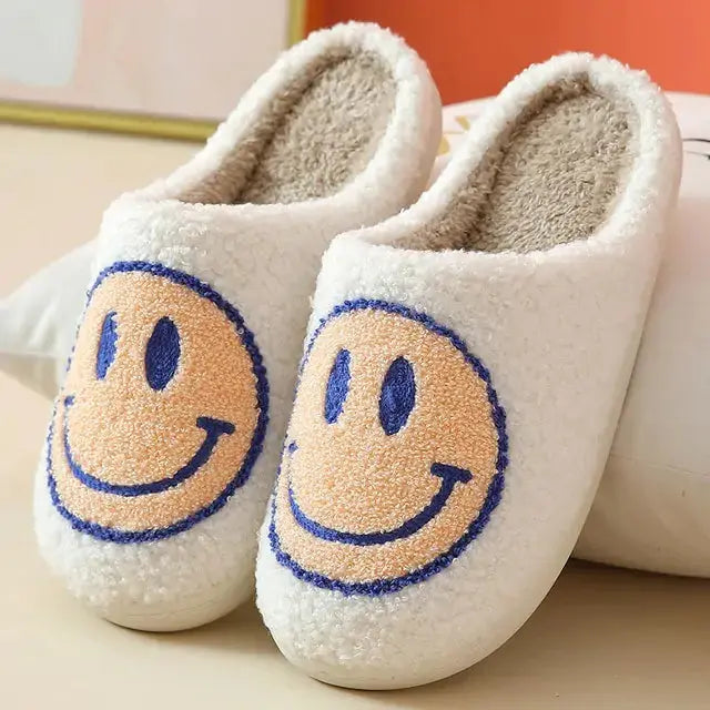 Cute Smile Pattern Fluffy Slippers Nestify