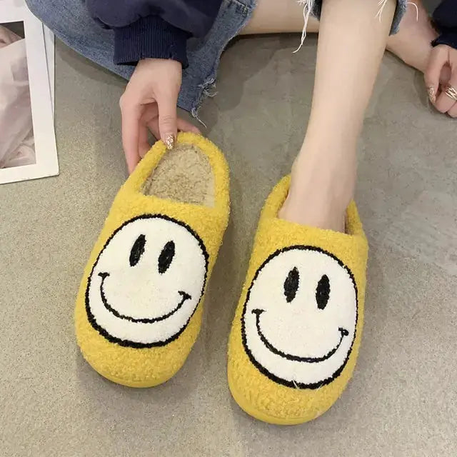 Cute Smile Pattern Fluffy Slippers Nestify