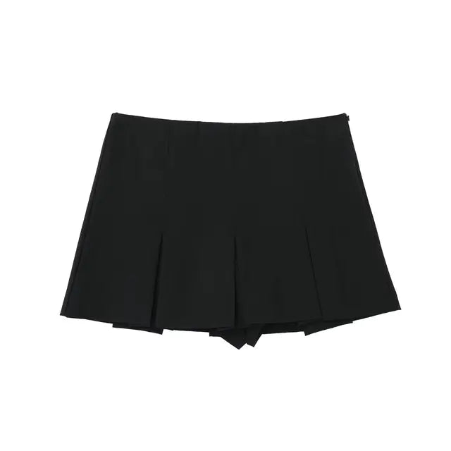 High Waist Wide Pleats Shorts Skirts Nestify