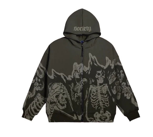 Streetwear Skull Print Hoodies.