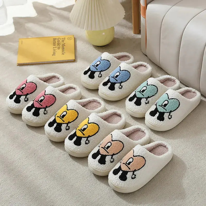 Love Heart Fluffy Slippers Nestify