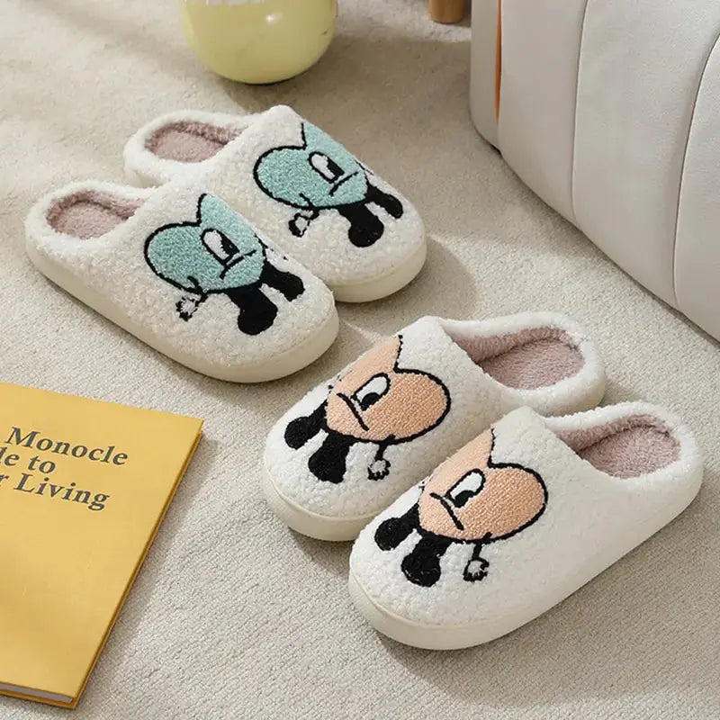Love Heart Fluffy Slippers Nestify