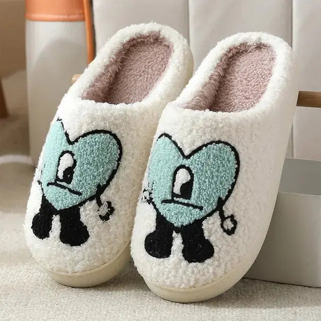 Love Heart Fluffy Slippers Nestify