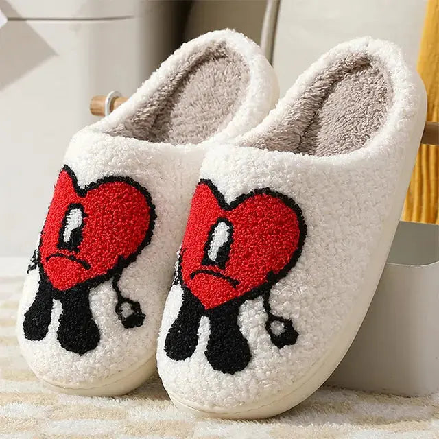 Love Heart Fluffy Slippers Nestify