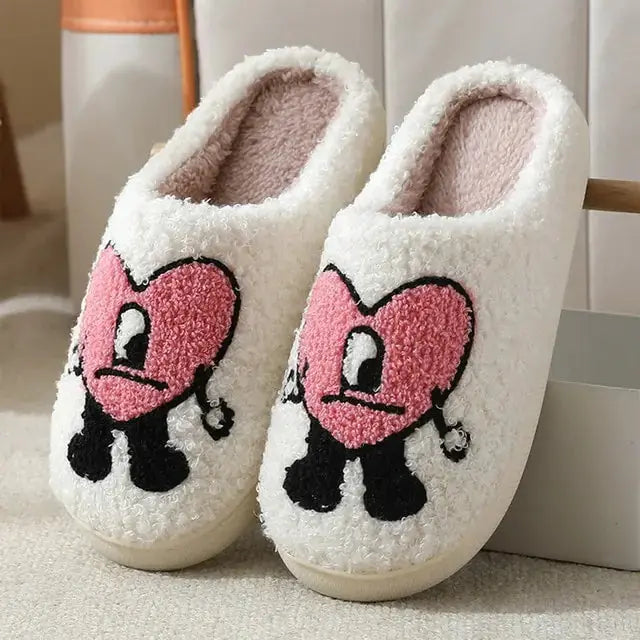 Love Heart Fluffy Slippers Nestify