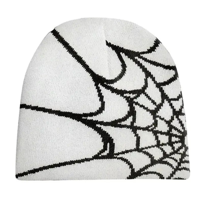 Spider Web Printed Knitted Pullover Wool Hat Nestify