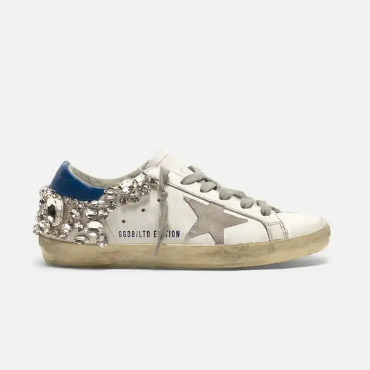 Star Old White Shoes with Diamonds Nestify
