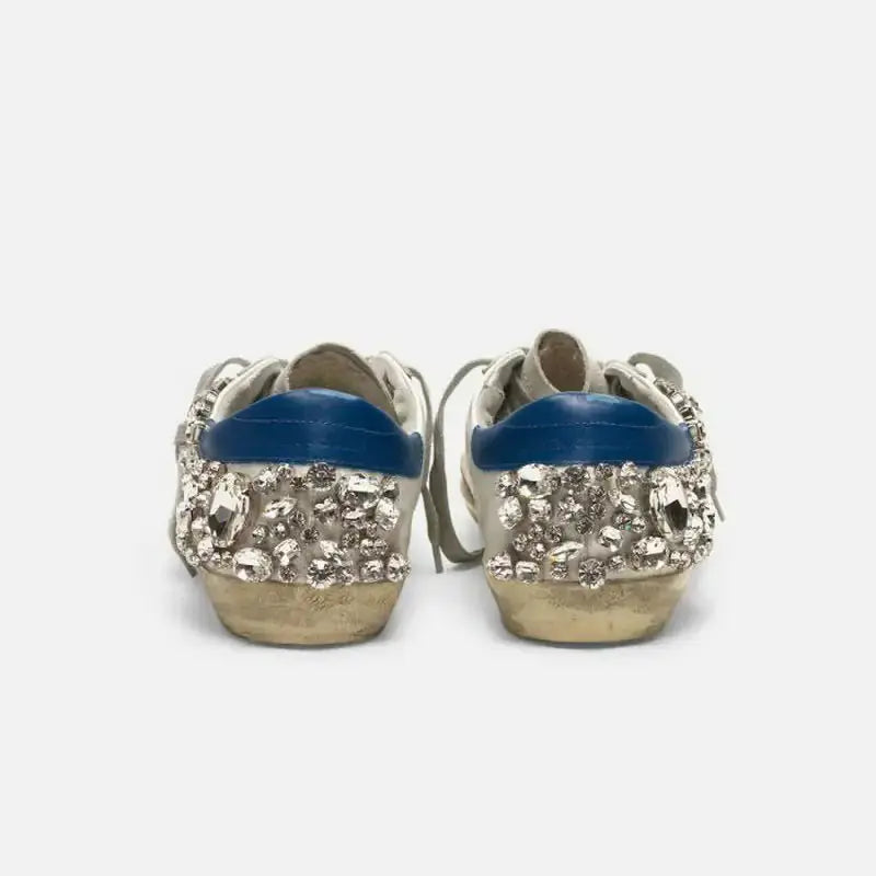 Star Old White Shoes with Diamonds Nestify