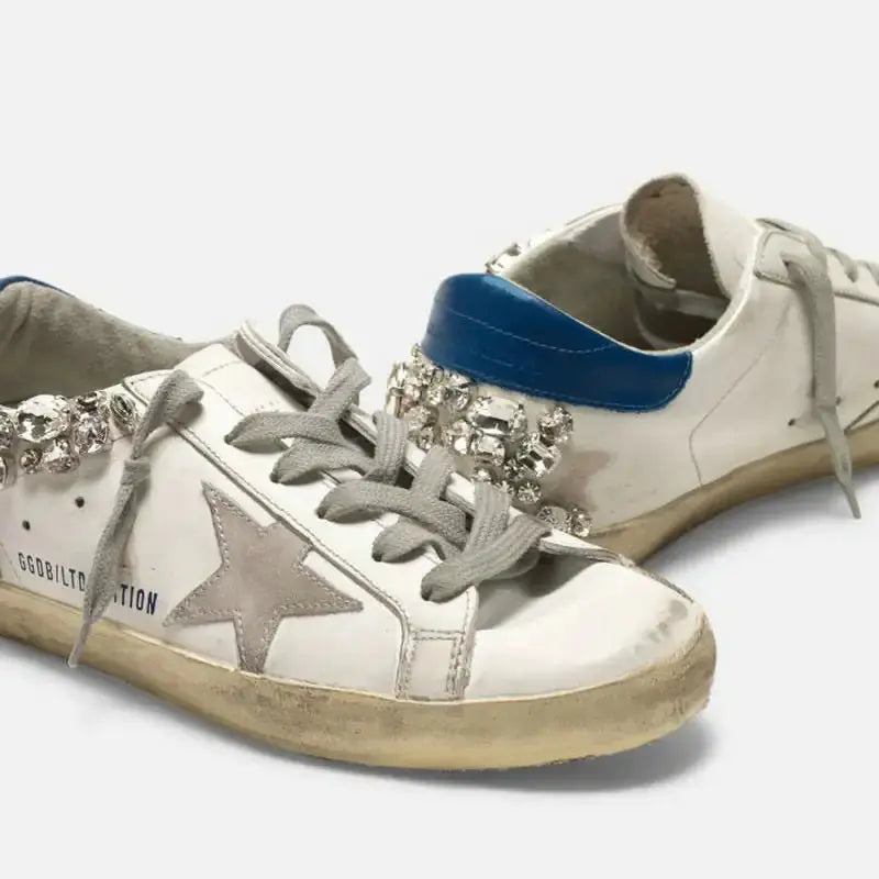 Star Old White Shoes with Diamonds Nestify