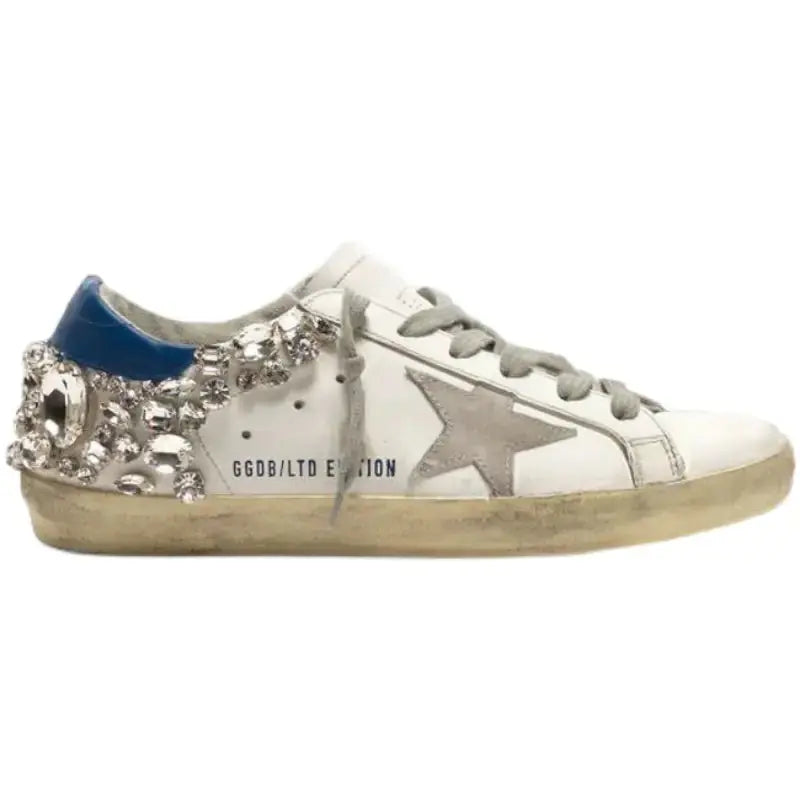 Star Old White Shoes with Diamonds Nestify