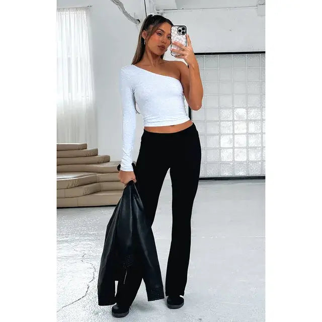 Solid Flare Pants Nestify