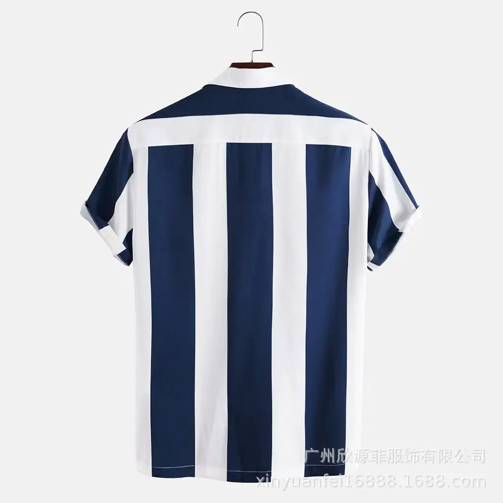 Wide Stripe Lane Print Shirts Nestify