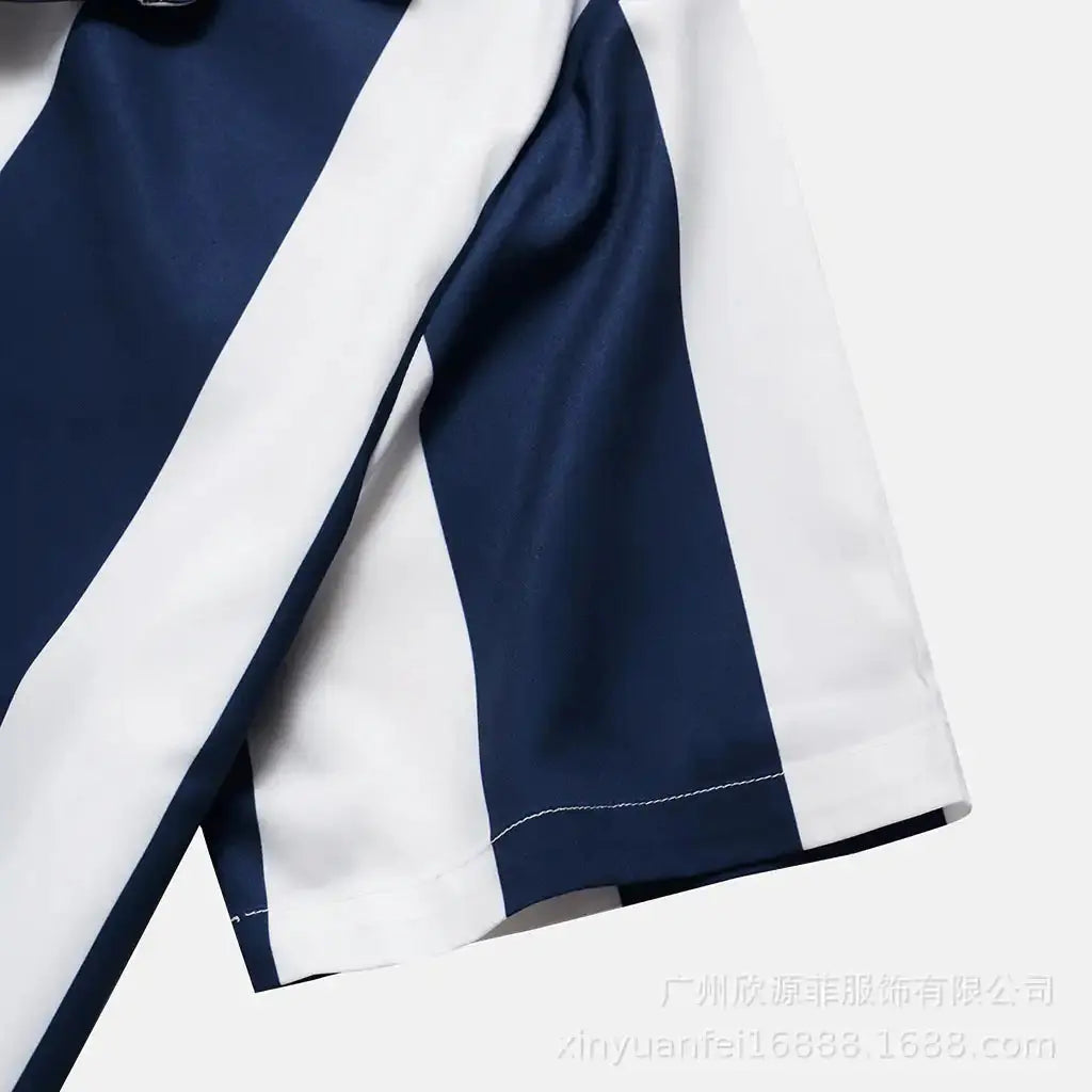 Wide Stripe Lane Print Shirts Nestify
