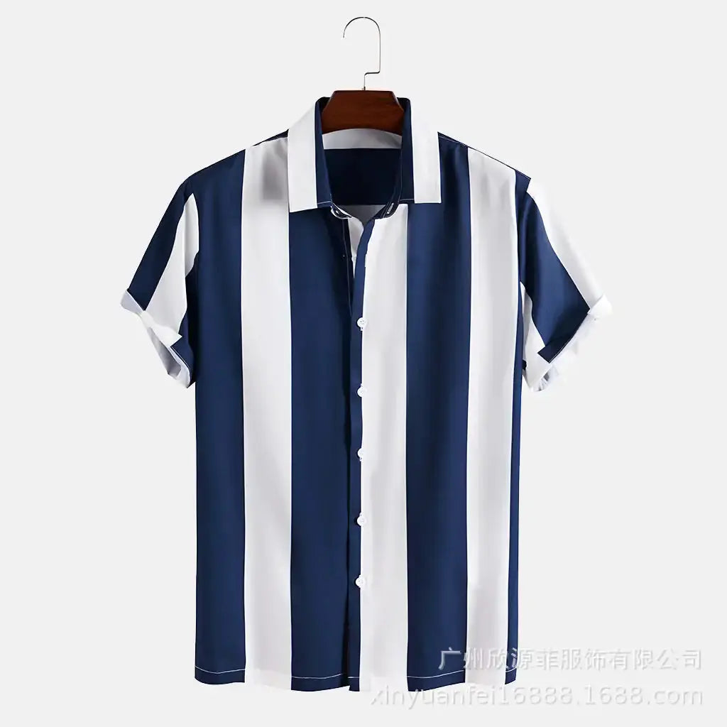 Wide Stripe Lane Print Shirts Nestify