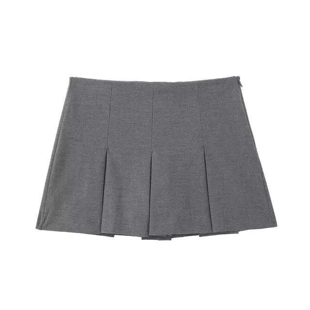 High Waist Wide Pleats Shorts Skirts Nestify