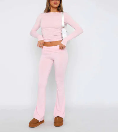 Solid Flare Pants Nestify