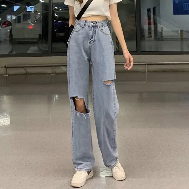 High Waist Ripped Jeans Nestify