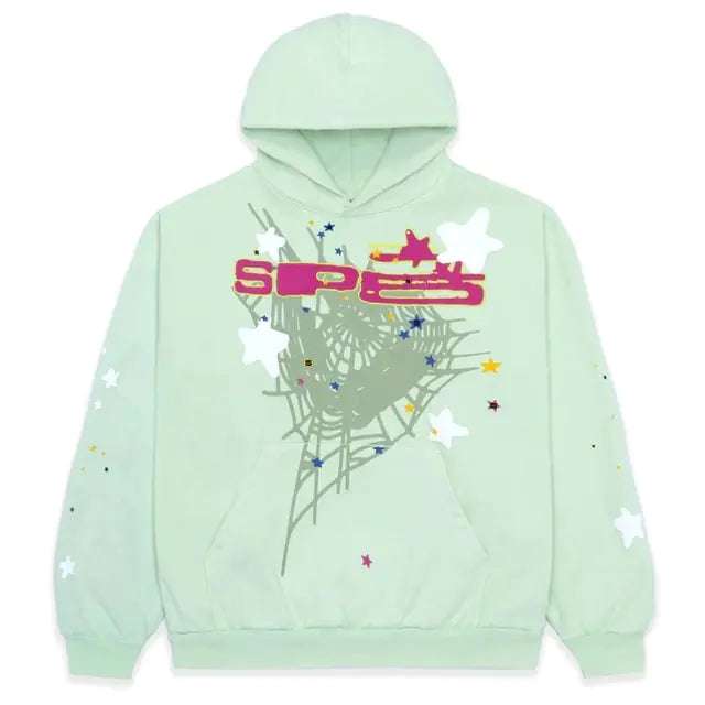 Spider Web Letter Printed Hoodies Nestify