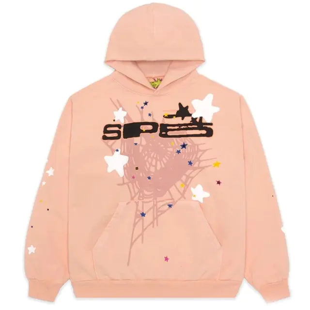 Spider Web Letter Printed Hoodies Nestify