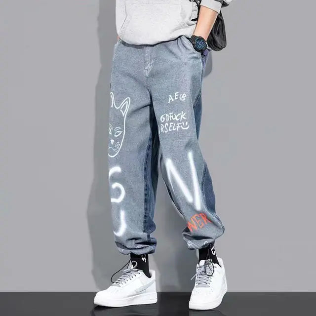 Korean Hip Hop Men's Jeans Nestify