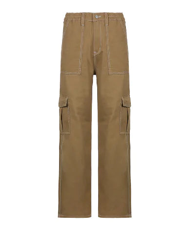 Cargo Solid Baggy Pants Nestify