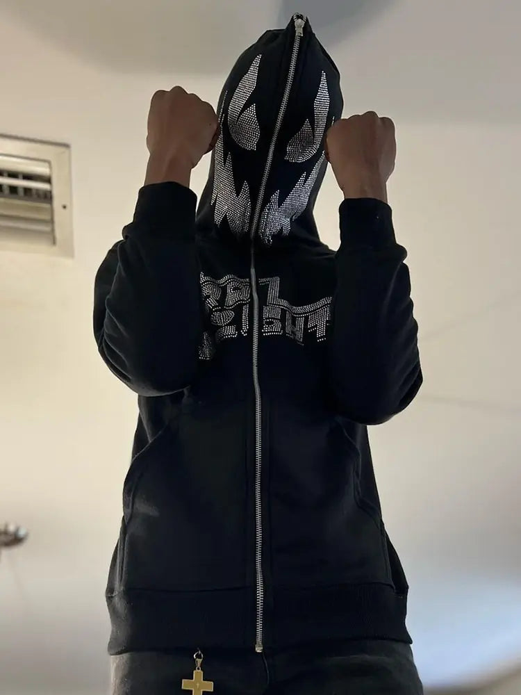 Rhinestone Skeleton Hoodies Nestify