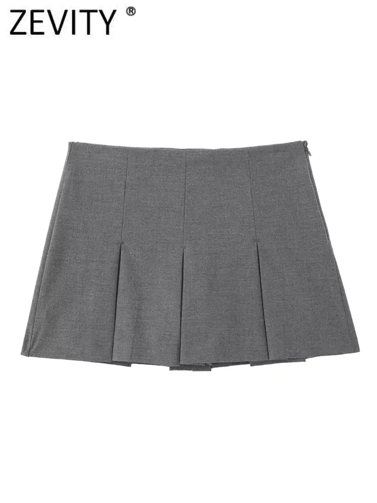 High Waist Wide Pleats Shorts Skirts Nestify