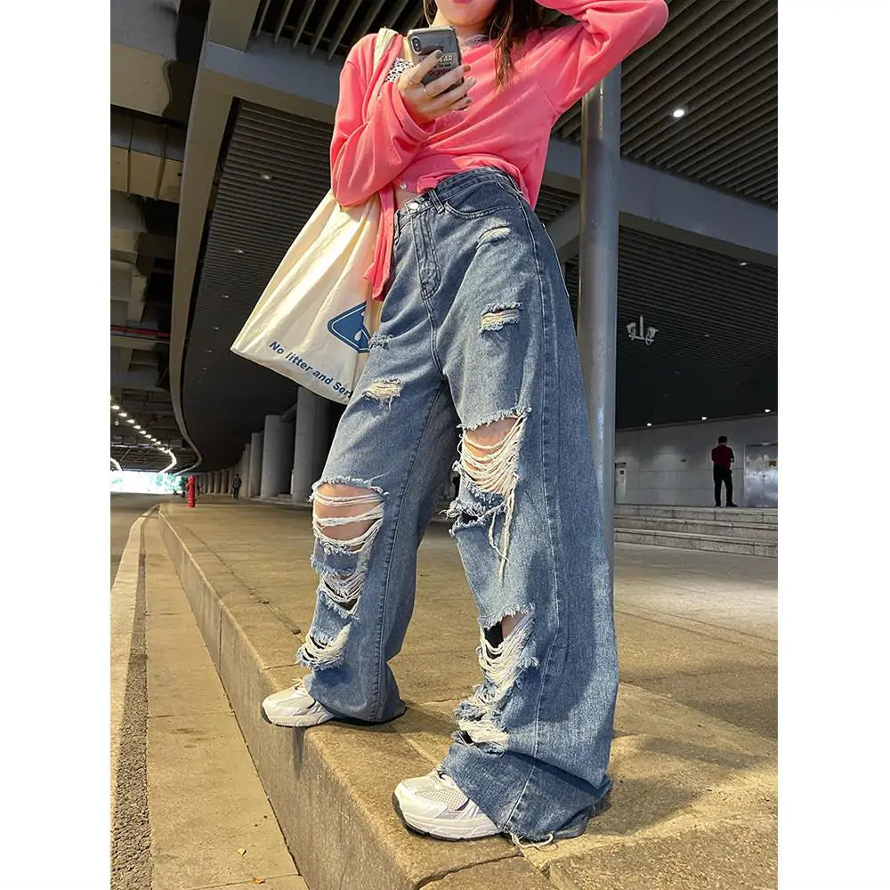 High Waist Ripped Jeans Nestify