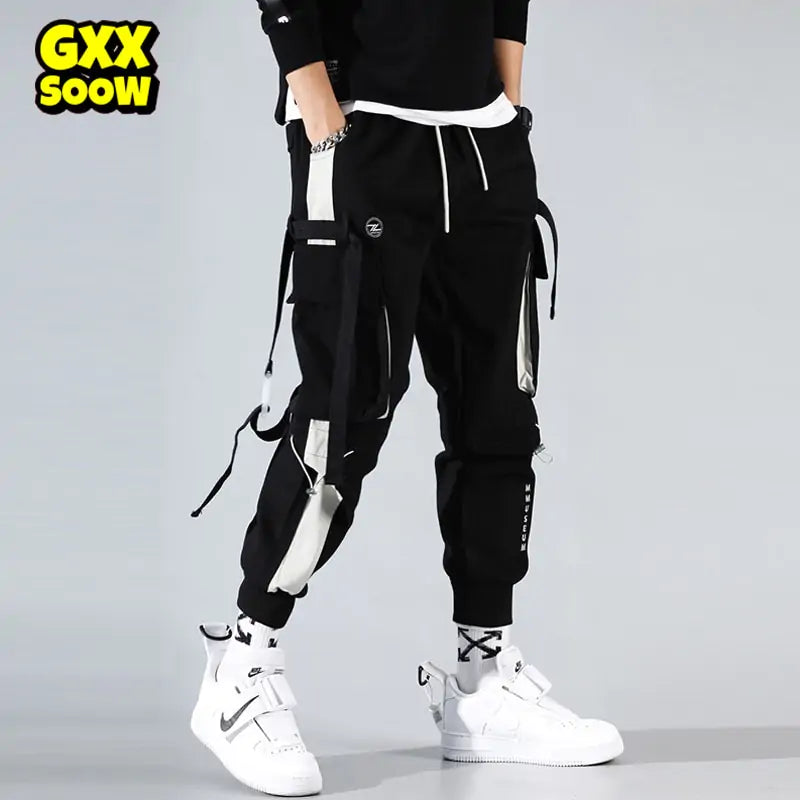 Joggers Men Ribbons Cargo Pants Nestify