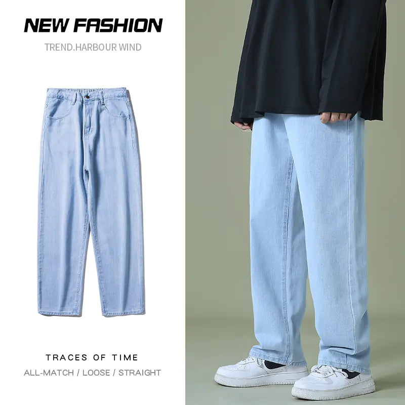 Men's Denim Wide-leg Pants Nestify