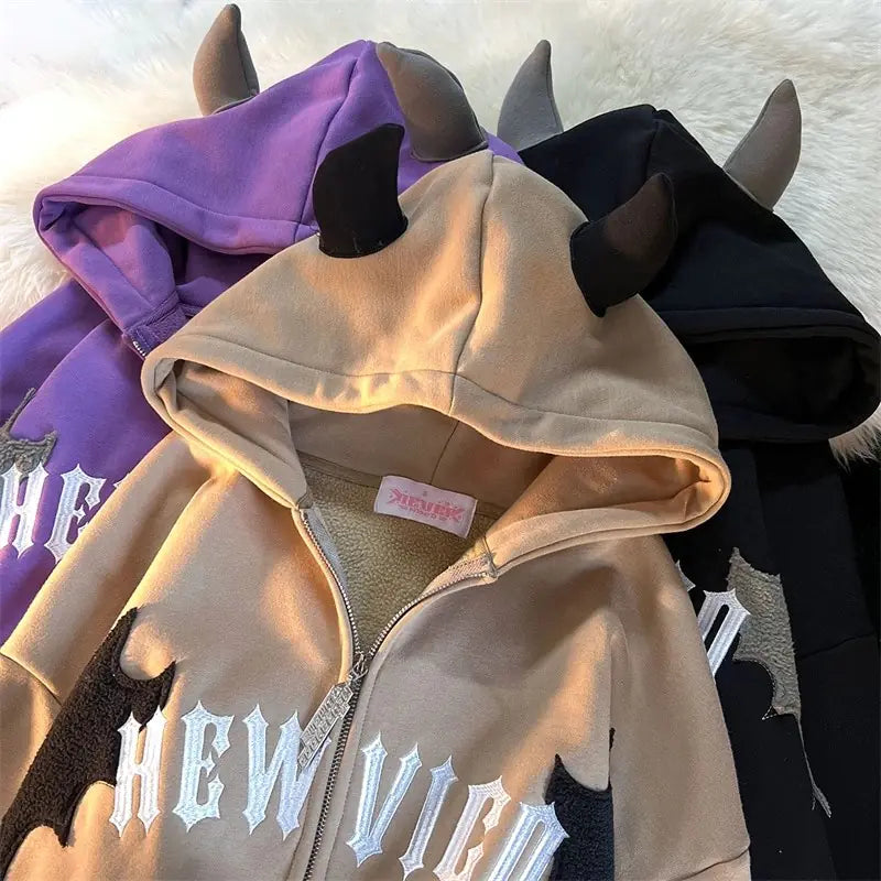 Bat Wing Devil Horn Hoodies Nestify