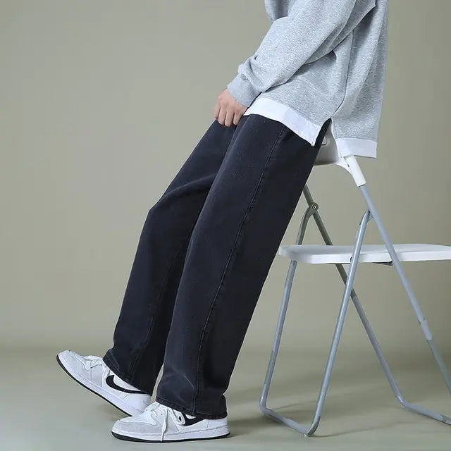 Men's Denim Wide-leg Pants Nestify