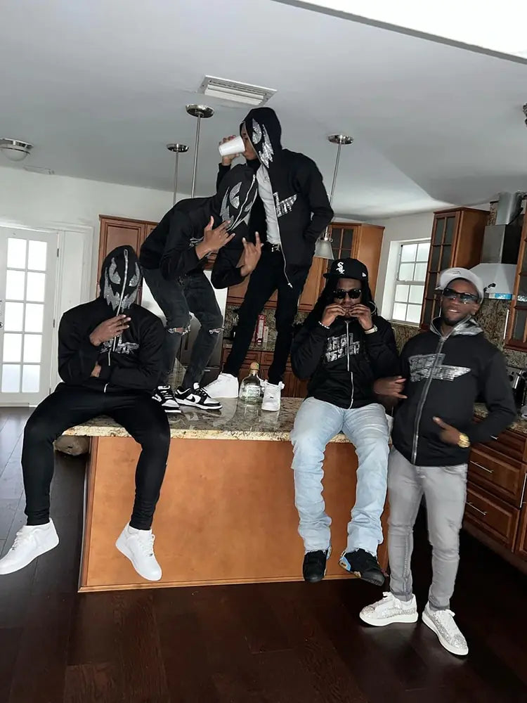 Rhinestone Skeleton Hoodies Nestify