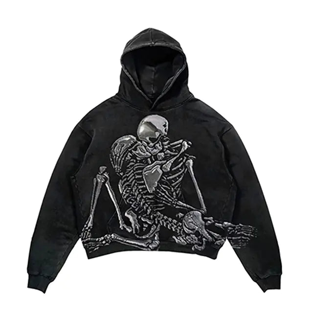 Streetwear Skull Print Hoodies.