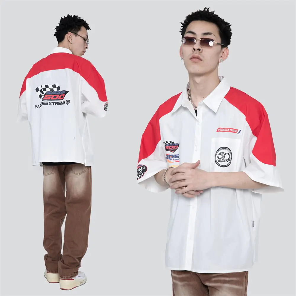 Men's Patchwork Oversized Shirts Nestify