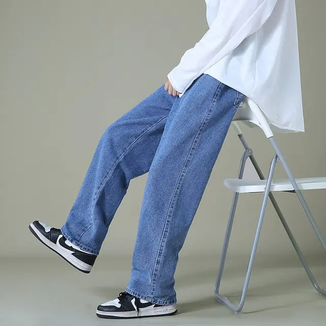 Men's Denim Wide-leg Pants Nestify