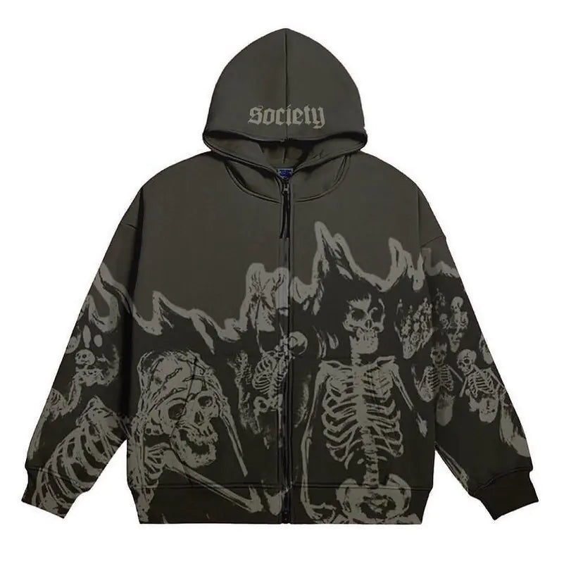 Women's Skeleton Print Hoodies Nestify
